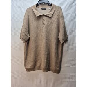 Elie Tahari Collared Polo Shirt Mens Size XL Short Sleeve Button Textured 7292